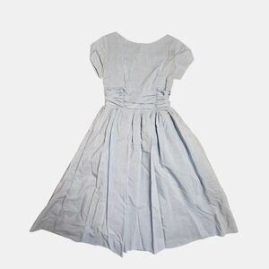 Vintage 50s 60s Jodeen Original Ruched Waist Pleated A-Line Pin Up Dress 8 Lined